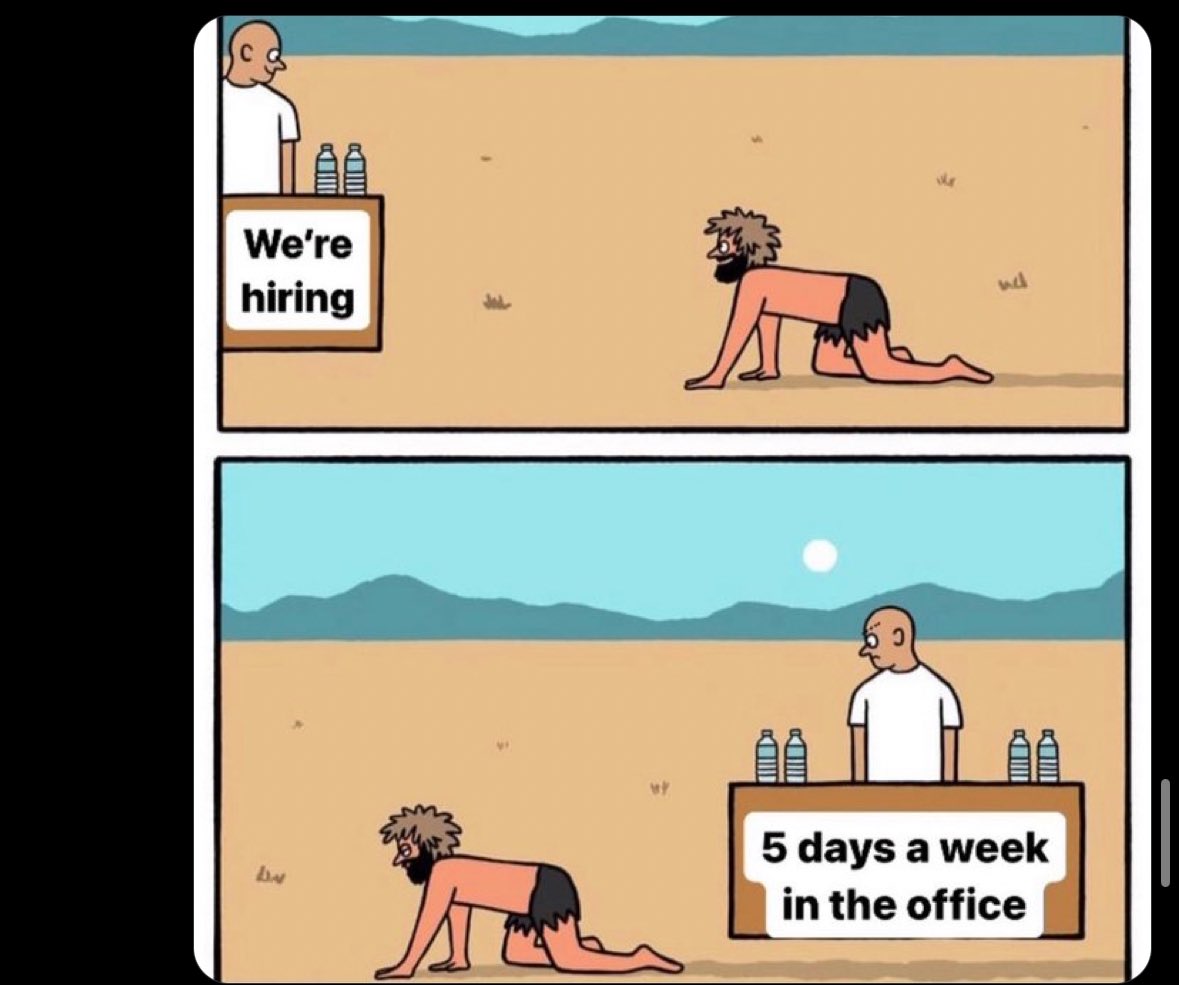 If you've been working from home the past few years,
Would you ever take a job that required you to work in the office 5 days a week?
