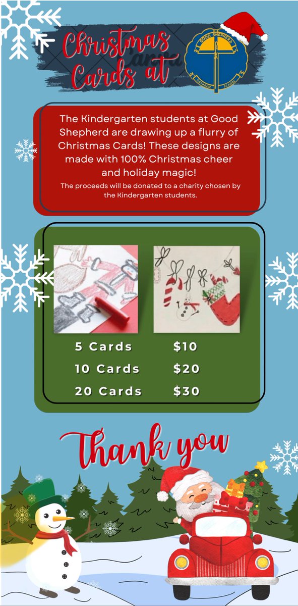Ms_P_Hall's tweet photo. 🗣️Hot off the press! We are up & selling! 🎉Please support our @GShepherdOCSB Kindergarten @ocsbSEP initiative by purchasing our kinder designed holiday cards☃️🎁🎄. Purchase through, School Cash Online 🔗 https://t.co/Y8OVBSoZ7t 🤗Thanks for your support! Please share 🙏 https://t.co/0PV7gMAsRD