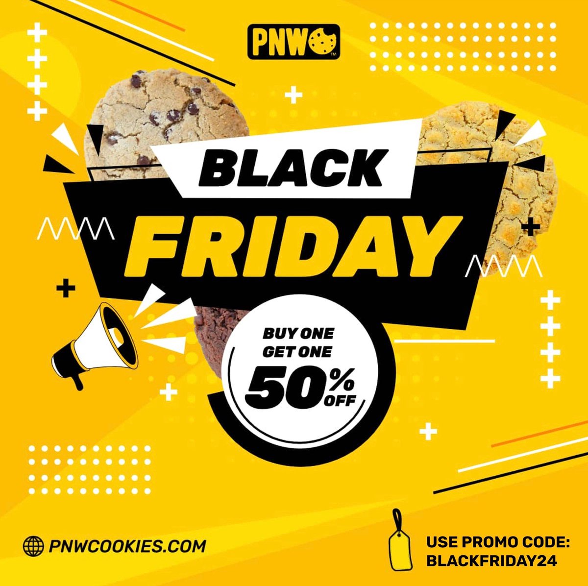 pnwcookieco's tweet photo. We're running a crispy BOGO 50% OFF (Buy One Get One 50% Off) sale right now for Black Friday, and that's only the beginning!

Use promo code BLACKFRIDAY24 at checkout to redeem. 
See you on the other side, Cookie Monster. 

https://t.co/ZzoELqdvTO https://t.co/KdYS3WMZkg