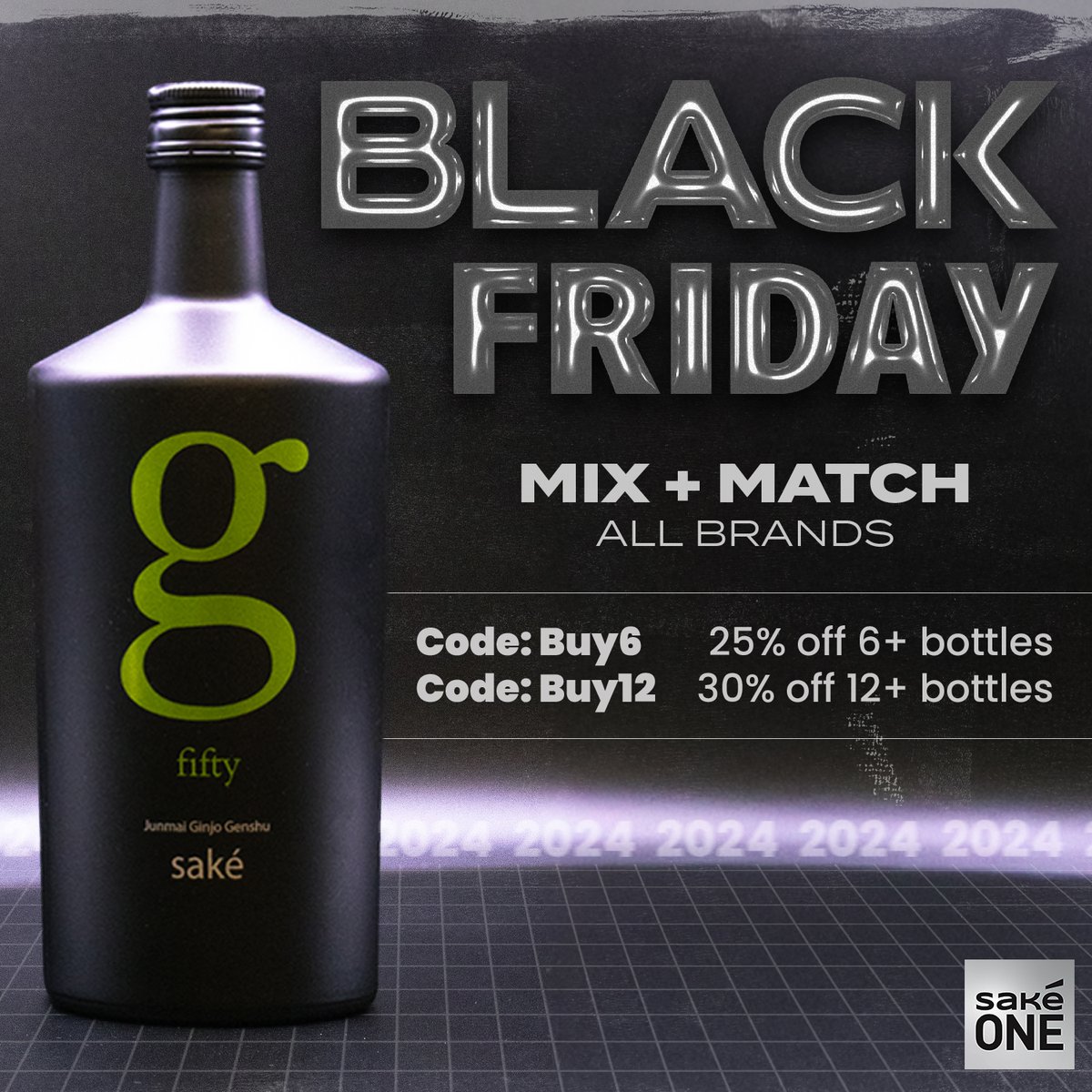 🖤 Black Friday Sale 🖤

The holiday season is here, and so are our best deals of the year!
👉 25% off 6-bottle purchases
👉 30% off 12-bottle purchases

Don’t miss out—shop online from Black Friday through Cyber Monday: sakeone.com