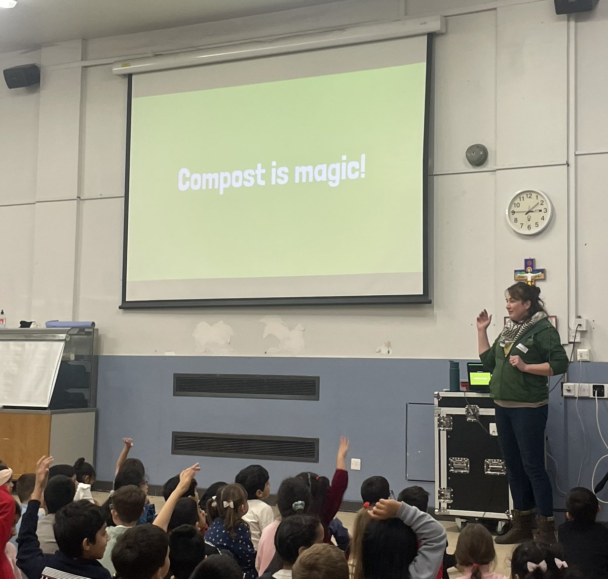 Many thanks to Cat from <a href="/PropagateScotl1/">Propagate Scotland</a> for introducing our composting project at assembly. We are looking forward to composting our food waste to create our own compost for planting. <a href="/LfSScotland/">Learning for Sustainability Scotland</a> #StAngelasSALTIRE