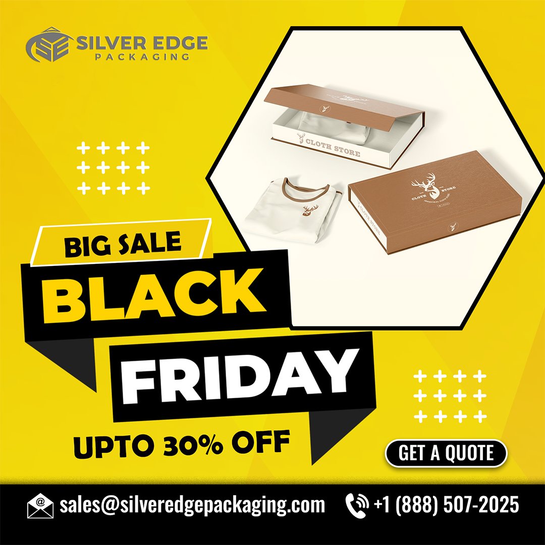 SilverEdgePack's tweet image. 𝗕𝗹𝗮𝗰𝗸 𝗙𝗿𝗶𝗱𝗮𝘆 𝗘𝘅𝗰𝗹𝘂𝘀𝗶𝘃𝗲: 𝗚𝗲𝘁 𝗖𝘂𝘀𝘁𝗼𝗺 𝗔𝗽𝗽𝗮𝗿𝗲𝗹 𝗕𝗼𝘅𝗲𝘀 𝗮𝘁 𝗪𝗵𝗼𝗹𝗲𝘀𝗮𝗹𝗲 𝗣𝗿𝗶𝗰𝗲𝘀!✨
Visit For More Info:  silveredgepackaging.com/apparel-boxes/
Email us: sales@silveredgepackaging.com
call us:+1 (888) 507-2025
#BlackFridayDeals #CustomApparelBoxes
