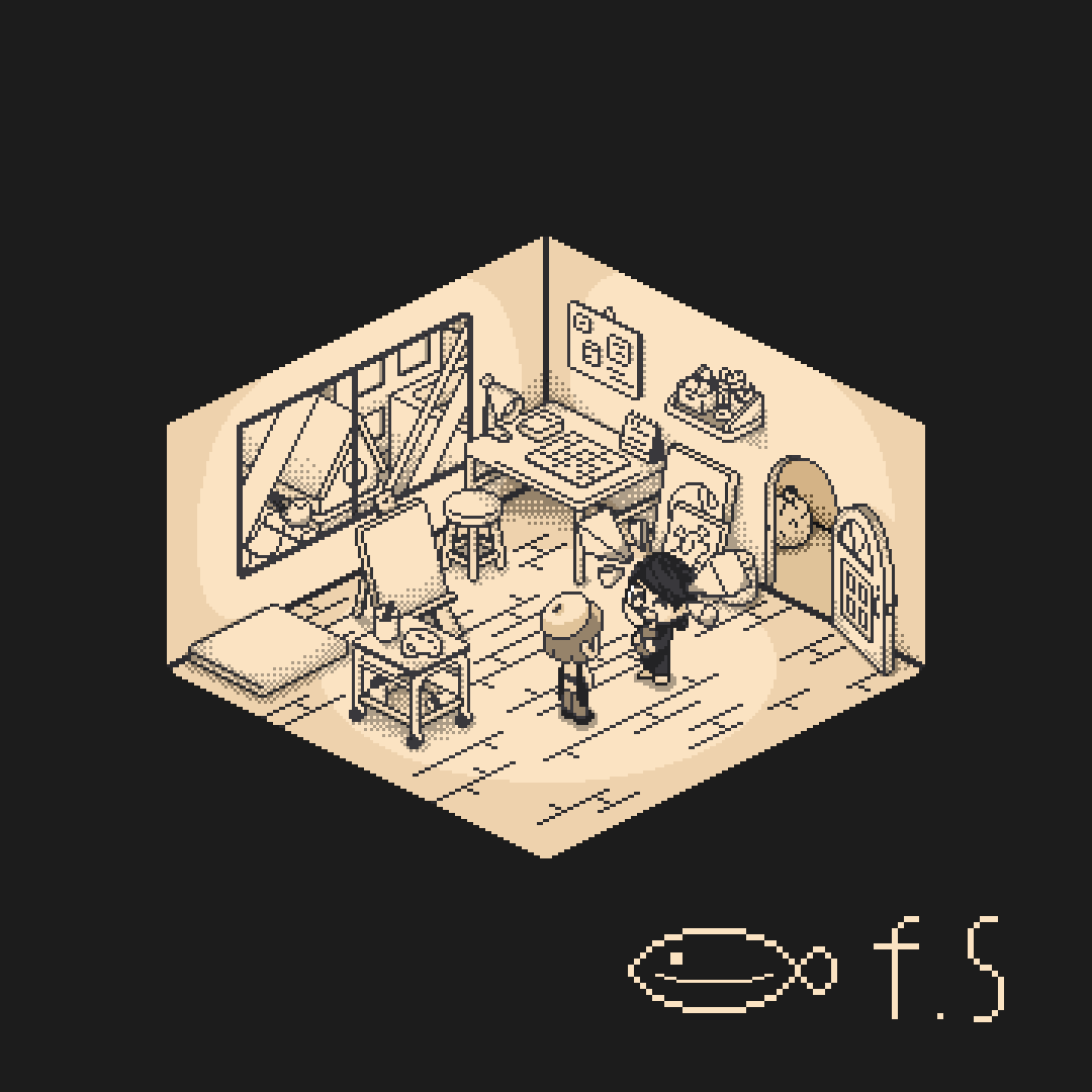 fallshad22's tweet photo. A pixel art used in "Click Painter" on Steam https://t.co/s8fJEXNhv3
