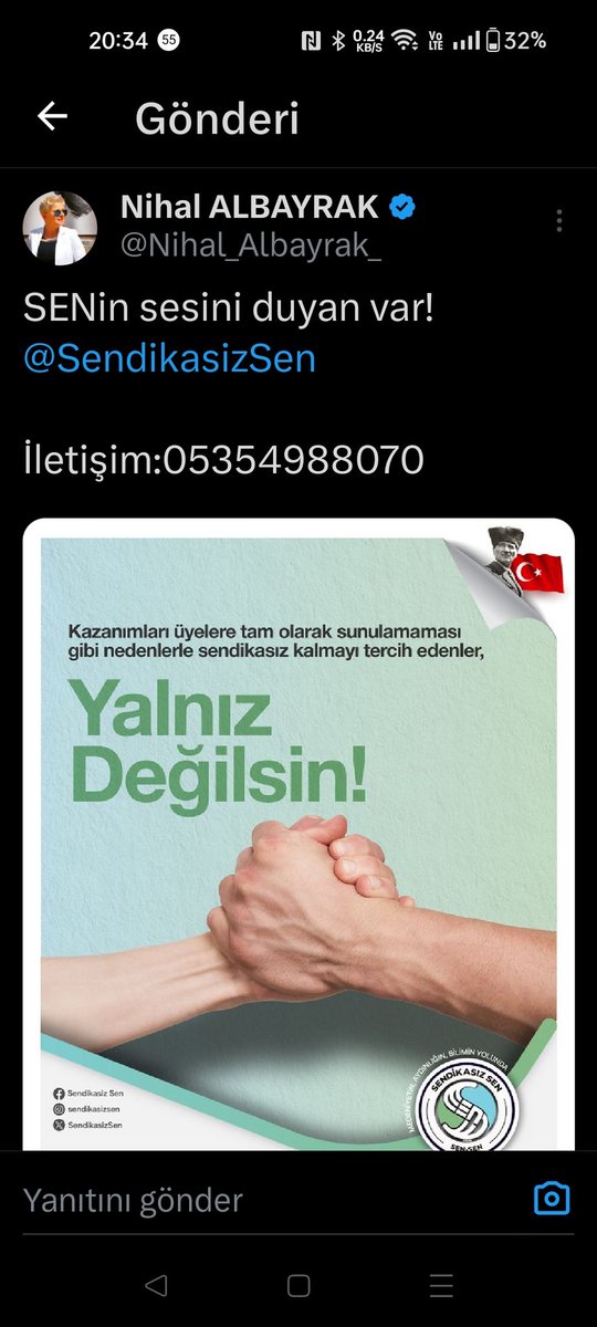 Kaç üyeniz var diye soranlar, çoğunluğun içinde sinsice saklanmaya çalışanlardır!

‼️Cesaretin ve özgürlüğün adı SEN-SEN‼️

<a href="/SendikasizSen/">SendikasızSen</a>
