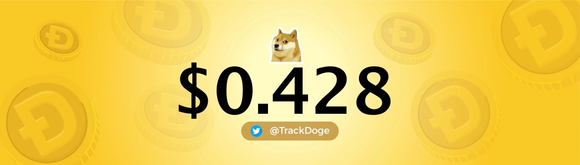 TrackDoge's tweet photo. #Dogecoin Price: $0.428 📈 https://t.co/qArGW0bYdn