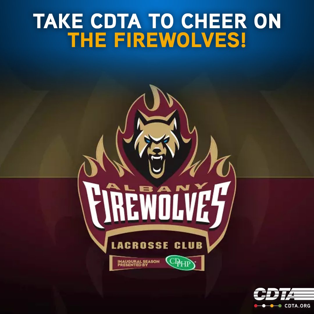 CDTA's tweet photo. 🔥 The @AlbanyFirewolves hit the field tomorrow night! Support your team all season: https://t.co/3RVT7v79UV. Wolfpack faithful, take CDTA to @theMVP Arena! Plan your trip with the Navigator app or online: https://t.co/Gc8CvVgMcc https://t.co/7ffB9OCXyO