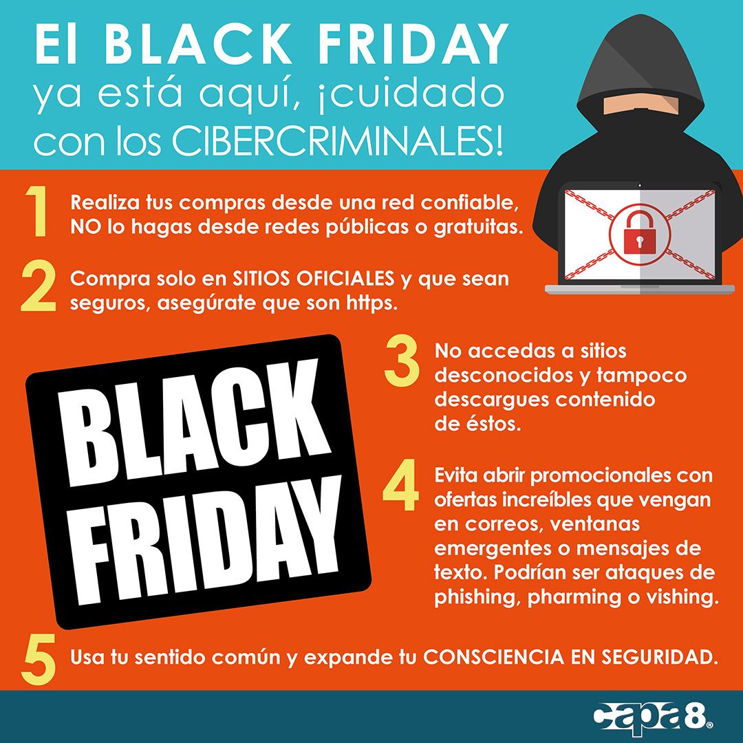 Contacto_Capa8's tweet photo. 🛒⚡ ¡Black Friday llegó! Antes de hacer tus compras, es importante proteger tu información. Para ayudarte, hemos preparado una infografía con recomendaciones clave para mantener tus transacciones seguras. ¡Protge tu información!
#BlackFriday #ProtecciónDigital #Capa8 https://t.co/XV114X06Zg