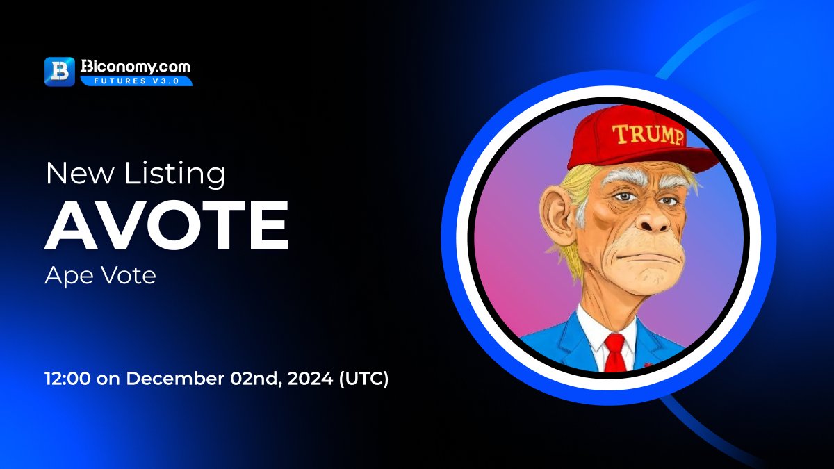 BiconomyCom's tweet photo. 🚀NEW LISTING🔥 $AVOTE
#Biconomy will list @Ape_Vote and open the #AVOTE / #USDT trading pair at 12:00 on December 2nd, 2024 (UTC)🔥
🗓️Open deposit and withdrawal time: 10:00 on December 02nd, 2024 (UTC)
About #ApeVote:
"ApeVote is a pioneering platform that bridges the gap between democracy and cryptocurrency, offering a revolutionary way for users to participate in decision-making and express their opinions. Our mission is to empower individuals through a transparent, decentralized ecosystem that prioritizes user engagement and leverages blockchain technology for security, transparency, and trust."🚀
Full details👉 https://t.co/OF5cyZaNoP
#BiconomyExchange #BIT #Crypto #Blockchain #Trading #cryptomarket #bitcoin #cryptocurrency #cryptonews #cryptocurrencynews #cryptocurrencies #web3 #listing #altcoins #memecoins #cryptoexchange #listings