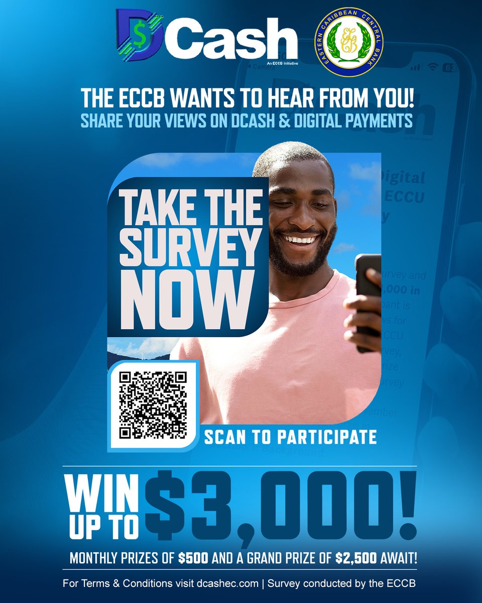 DCash_EC's tweet image. 🌟 Last Chance to Enter This November’s Draw! 🌟
Complete the DCash Survey by November 30th for a shot at $500 in our monthly prize draw! Don’t miss the chance to shape the future of digital payments and win big.
 👉 surveymonkey.com/r/DCASH2
#DCashSurvey #WinBig