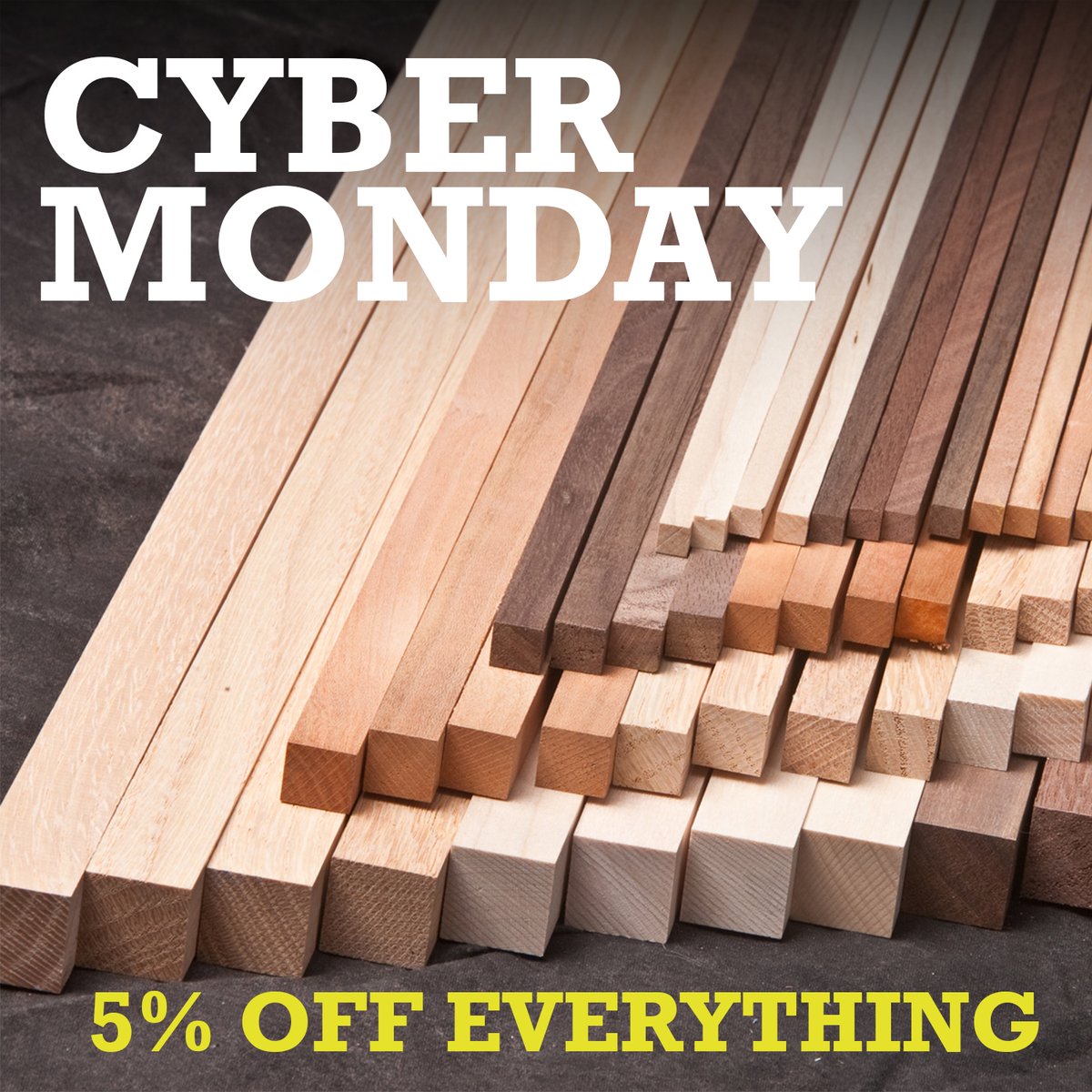 CincinnatiDowel's tweet photo. Enjoy 5% off everything at Cincinnati Dowel from November 29th to December 3rd!

Don't miss this exclusive deal—shop now and save! ⬇️
https://t.co/kkuzGGiZI9

#CincinnatiDowel #CyberMonday #Woodworking #MadeInTheUSA #Sale https://t.co/HpGOpUmOZU