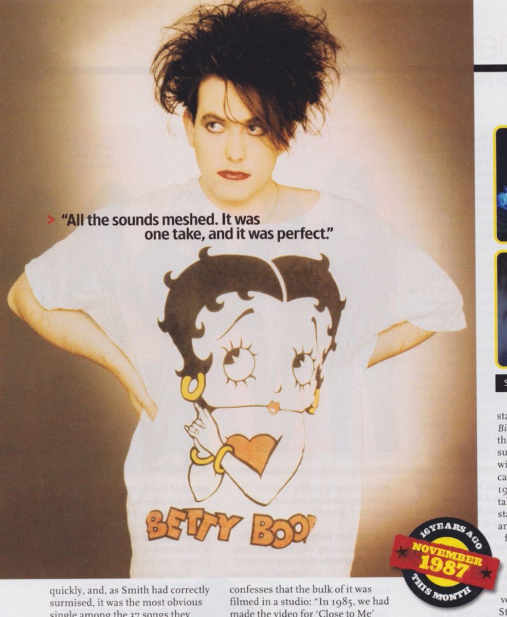 TheCureForever_'s tweet photo. Robert Smith in full iconic glory, rocking a Betty Boop tee in this throwback to November 1987. The Cureβs magic: one take, pure perfection. π€β¨
#TheCure #RobertSmith #BettyBoop #1987 #GothIcon #MusicHistory https://t.co/j2XX3KIvoc