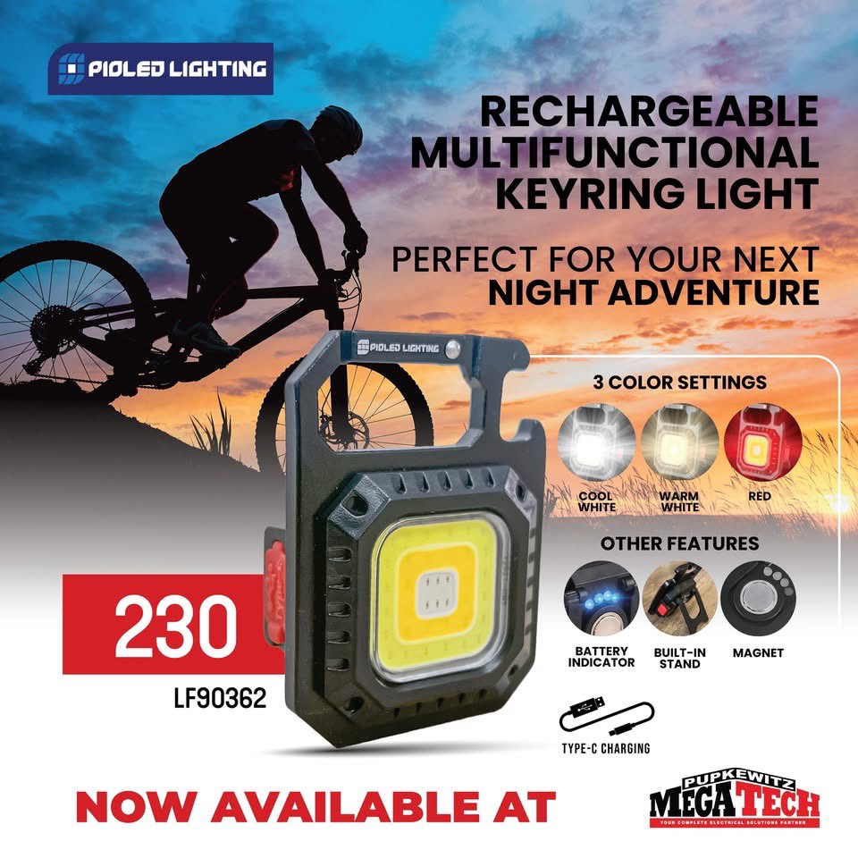 🚴‍♂ Gearing up for the Desert Dash? 🚴‍♂

This rechargeable multifunctional LED keyring light is the ultimate companion for your epic night adventure. With 3 color settings (Cool White, Warm White, and Red, for emergencies), a spring clip and built-in stand, a magnet, and a
