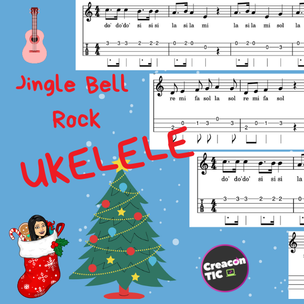 Noche de Paz, Rodolfo el Reno, Jingle Bell Rock (ukelele) mariajesusmusica.gumroad.com/?section=J5eOI…