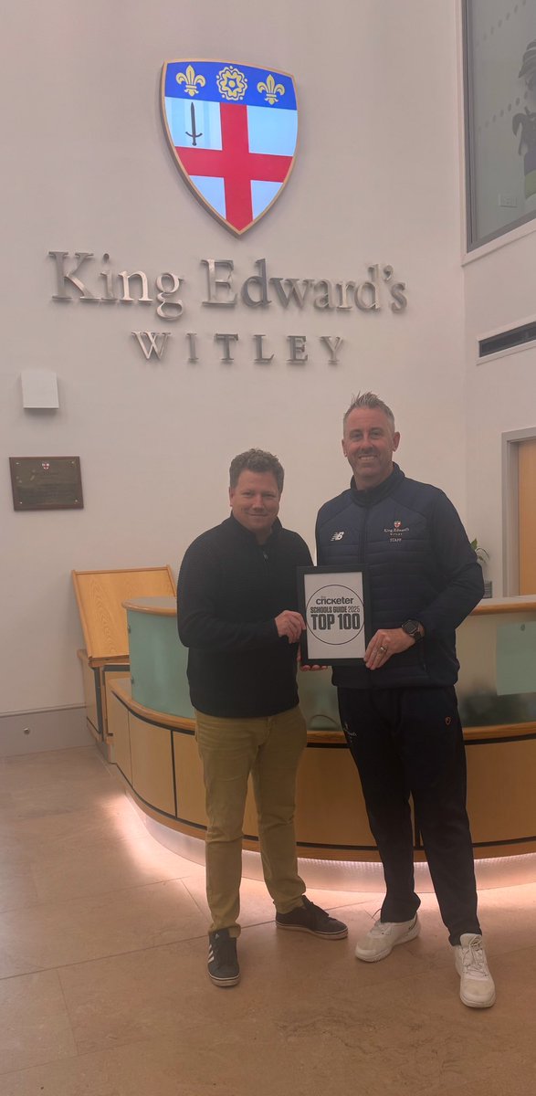 RikkiClarke81's tweet photo. We are very proud to be included in @TheCricketerMag Top 100 Schools Guide 2025. Thank you to all our @KESWitley staff and pupils who have contributed to our girls' and boys' cricketing programmes throughout our school. ๐
#top100 #schoolsguide2025 #thecricketer https://t.co/t49TKx93o9
