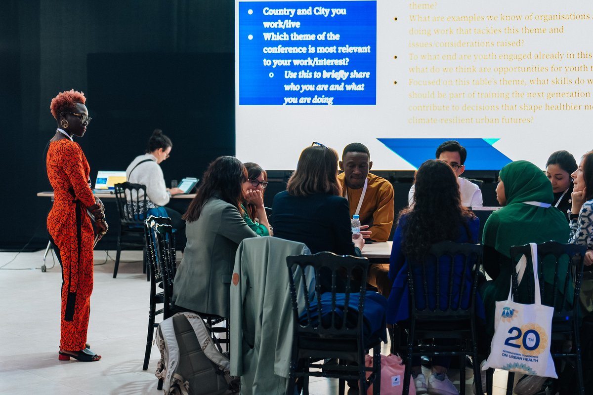 IS_UrbanHealth's tweet photo. At our dynamic #ICUH24 Youth Roundtable led by @DrTolullah passionate young leaders from across #Africa shared innovative solutions for improved #UrbanHealth &amp;  #climate resilience

Amazing to hear from @ChrisLahoud @JoyMutai0 @Tmaiwaz &amp; so many more inspiring young voices! https://t.co/YOMsaqBhXF