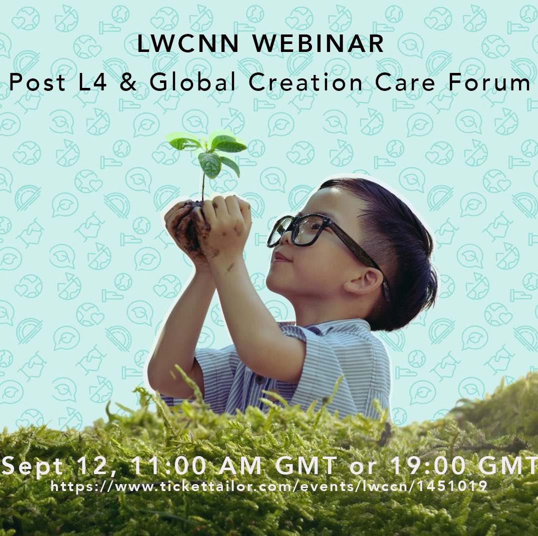 weasc's tweet image. Webinar on the highlights and learnings from September’s Global Creation Care Forum (GCCF) hosted by LWCCN,  L4, and introduction of “Good News for all the Earth” statement. Thurs. 12 Dec. 2024, 11:00 GMT | 06:00 EST, or 19:00 GMT | 14:00 EST. Register: tickettailor.com/events/lwccn/1…