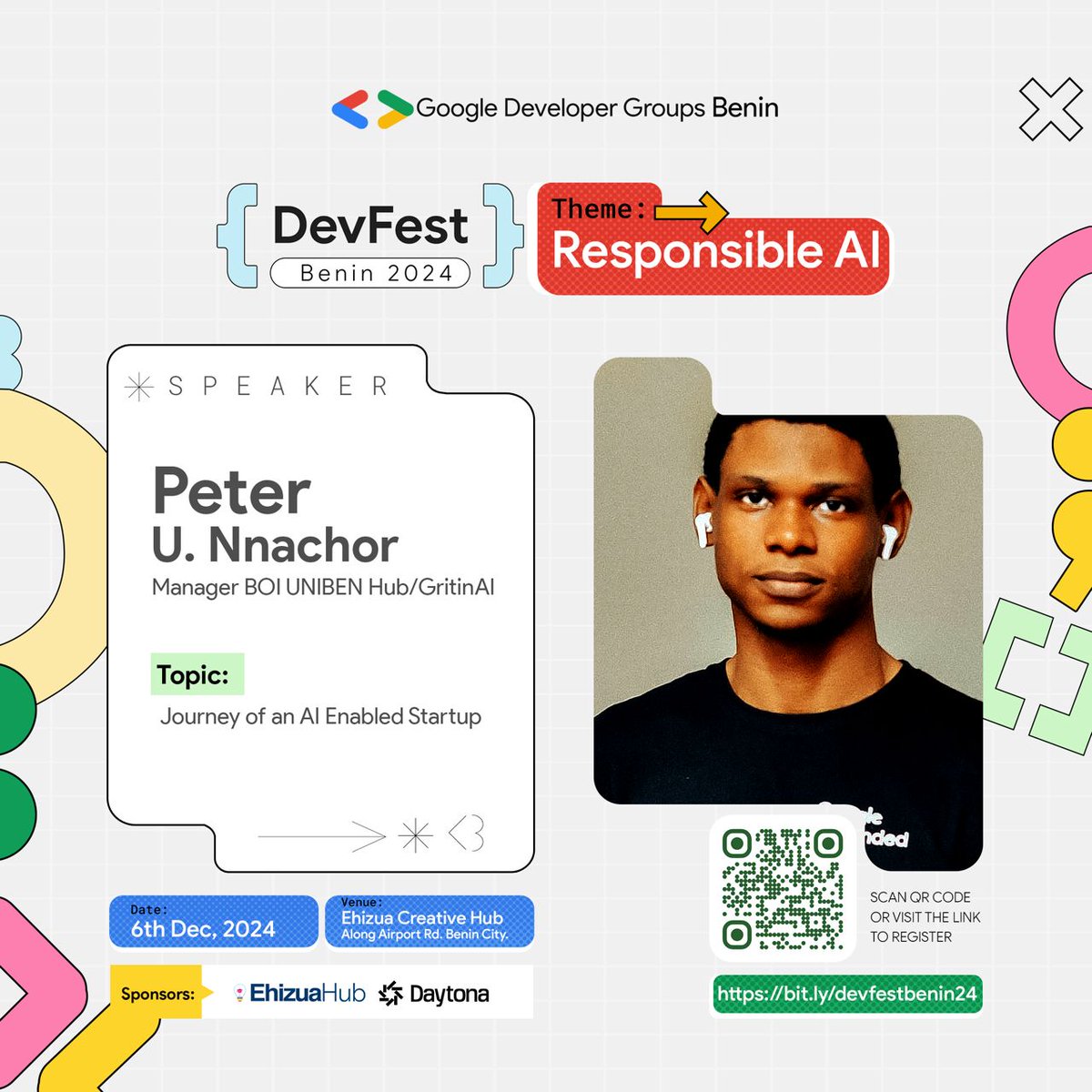gdgbenin's tweet image. DEVFEST BENIN 2024 SPEAKER HIGHLIGHT!💫🔥

We are super excited to announce Peter U. Nnachor as speaker for DevFest Benin 2024.🥳

Peter is a talented data scientist and a leading advocate for technology-driven development.  Currently serving as the Manager of BOI Uniben hub and