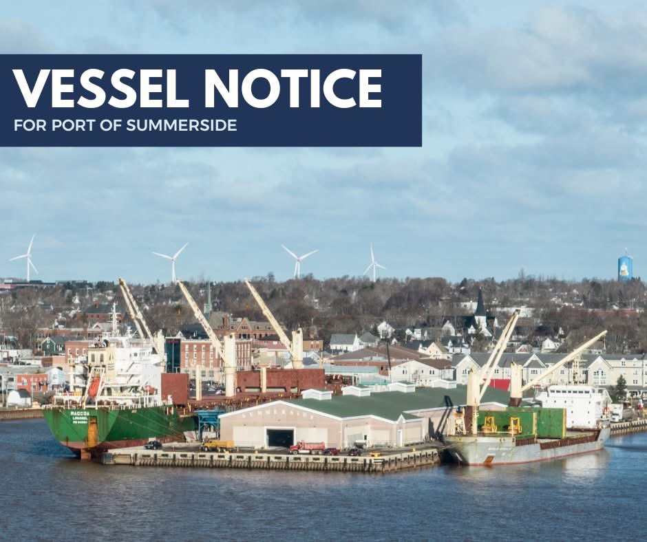 🚢 The MV Blacky is expected at Port late tomorrow morning. Discharge operations are anticipated to take 5-6 days with truck traffic heading East and West when leaving Port.

#Summerside
