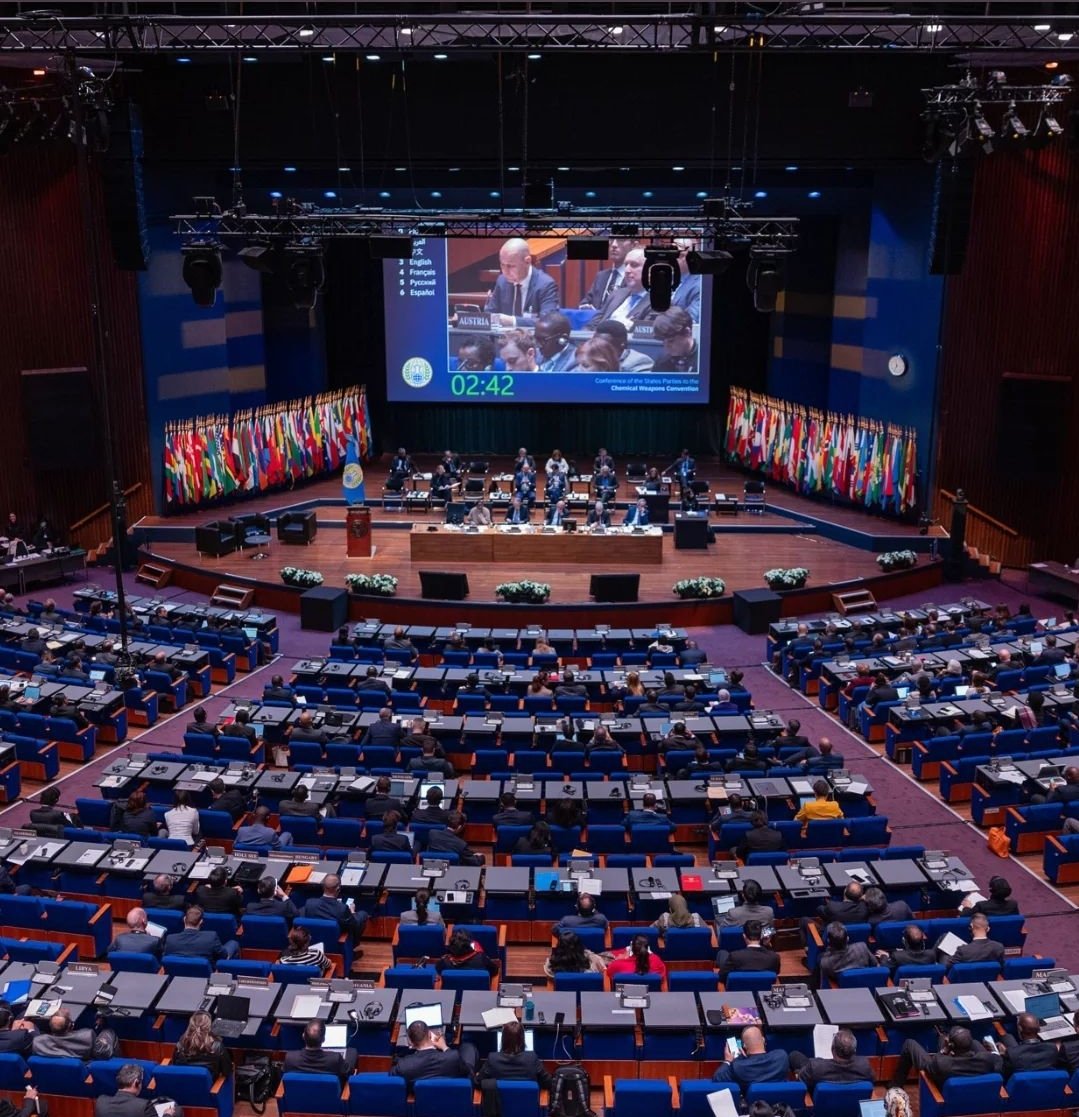 AlEmbNederland's tweet photo. The 1 week long #CSP29 has concluded. 🇦🇱 joined forces with likeminded State Parties to elect 🇨🇿 🇲🇰 as members of EC for 2025-2027. The results show that Russia, a SP using toxic chemicals as warfare agents, doesn't belong in the decision-making bodies of @OPCW #StandWithUkraine https://t.co/zZyHdYihzK
