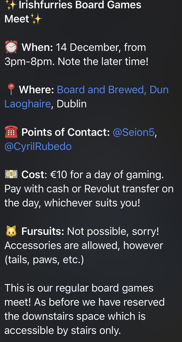 Next Board Game meet - 14th December ✨