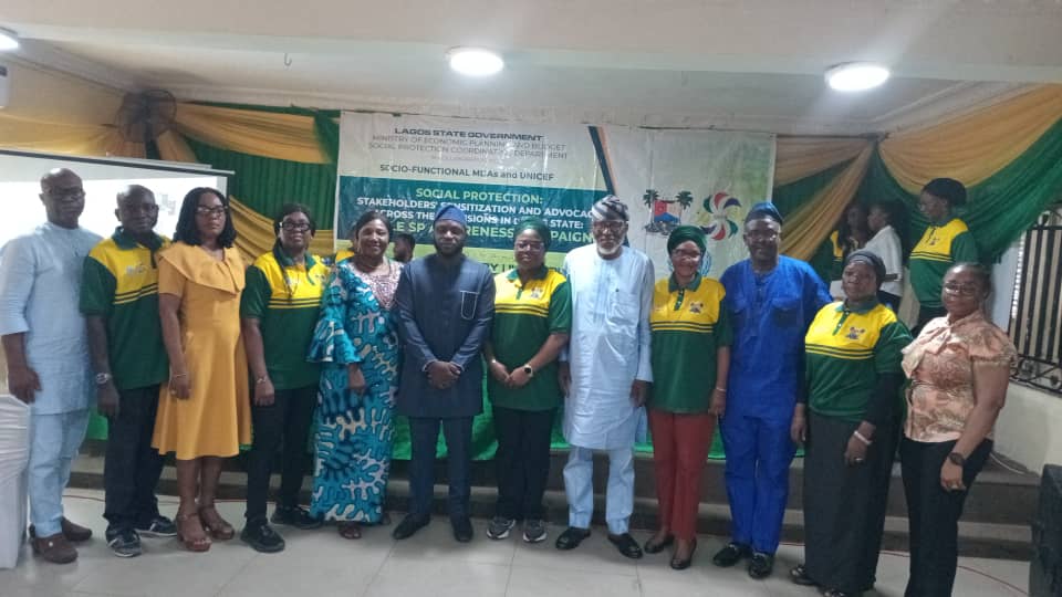 followlasg's tweet photo. LASG WRAPS UP SOCIAL PROTECTION IBILE CAMPAIGN WITH LAGOS ISLAND, EPE DIVISIONS

… As Residents, Stakeholders Harp On Sustained Intervention Efforts

The Lagos State Government wrapped up its Social Protection Stakeholders' Sensitisation Advocacy Campaign Tour, tagged: "SP IBILE" Campaign with the visit to the Lagos Island and Epe Divisions on Tuesday and Thursday respectively as residents and stakeholders urged the state government to further sustain its various interventions for the vulnerable.

Addressing the audience at Surulere Local Government Hall on Tuesday, the Honourable Commissioner, Ministry of Economic Planning and Budget, Hon. Ope George, represented by the Special Adviser to the Governor on Planning and Budget, Mr. Lekan Balogun echoed the State Government's commitment to ensuring that no one is left behind and continually provide interventions to uplift the poor and vulnerable in Lagos State while the Director, Social Protection Coordinating Department, MEPB, Mrs. Oluwakemi Gabadeen- Adedeji stated that the Plus inclusion in the THEMES Plus Agenda is geared towards ensuring prosperity for all in Lagos State and urged market men and women and stakeholders present to take the SP message back to their various domains. This, she also reiterated when she represented the Honourable Commissioner at the Epe Local Government Hall on Thursday.

While thanking the Social Protection Team for their hard work, the Vice Chairman of Surulere Local Government, Hon. Muheez Adewale Dosunmu commended Governor Babajide Sanwo-Olu for his visionary leadership, stressing that residents in the Lagos Island Division and Surulere Local Government Area in particular appreciate his giant strides in implementing the Social Protection Policy across the State.

In the same vein, the Chairman, Epe Local Government Area, Hon. Surah Olayemi Animashaun noted that the Social Protection Campaign Tour is timely, "This programme is very important because the goal is to give people equitable access to available resources. More importantly, the vulnerable will benefit immensely. Therefore, I thank Mr. Governor for his foresight and urge residents to key into these various interventions by the Lagos State Government". she said.

During the community feedback, a lawmaker representing Epe Constituency I in the Lagos State House of Assembly, Hon. Biodun Tobun thanked Governor Babajide Sanwo-Olu. for his initiatives in making life better while imploring some of the MDAs to do more to help residents.

It will be recalled that the SP IBILE Campaign Tour - organised by the Ministry of Economic Planning and Budget's Social Protection Coordinating Department, in collaboration with Social Functional MDAs including the Ministry of Information and Strategy,  Ministry of Women Affairs and Poverty Alleviation, Ministry of Agriculture, Ministry of Wealth Creation and Employment as well as UNICEF, earlier visited Ikeja, Ikorodu and Badagry divisions last week where the team interacted with stakeholders, artisans, market men and women,  CDCs CDAs and residents who lauded the Sanwo-Olu administration's Social Protection Policy and interventions.

@jidesanwoolu @drobafemihamzat @LagosMepb @opegeorge_mepb @gbenga_omo @gboyegaakosile @BSaluHundeyin @Mr_JAGs 
#AGreaterLagosRising 
#LASG