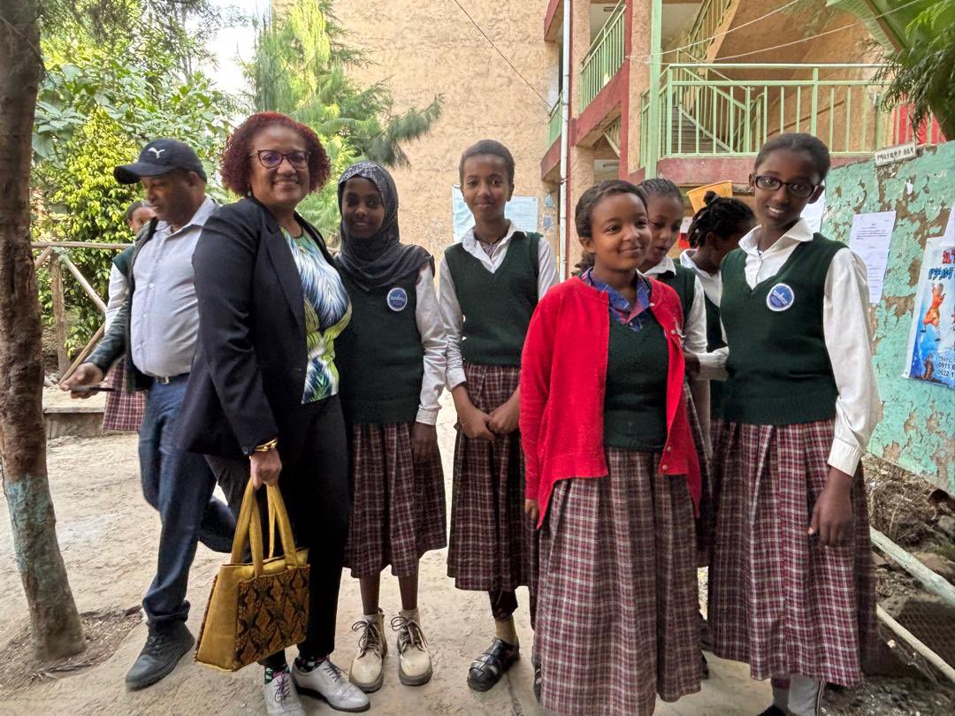 msalim66's tweet photo. Visited Lideta Preprimary and Middle School in Addis Ababa. Met Naomi, Ikram, and their friends. Their school day has been made easier thanks to the safe toilets built under the Urban Water Supply and Sanitation Project, funded by @WorldBank's IDA. #WaterForAll #SanitationMatters https://t.co/OlPygx6Efn