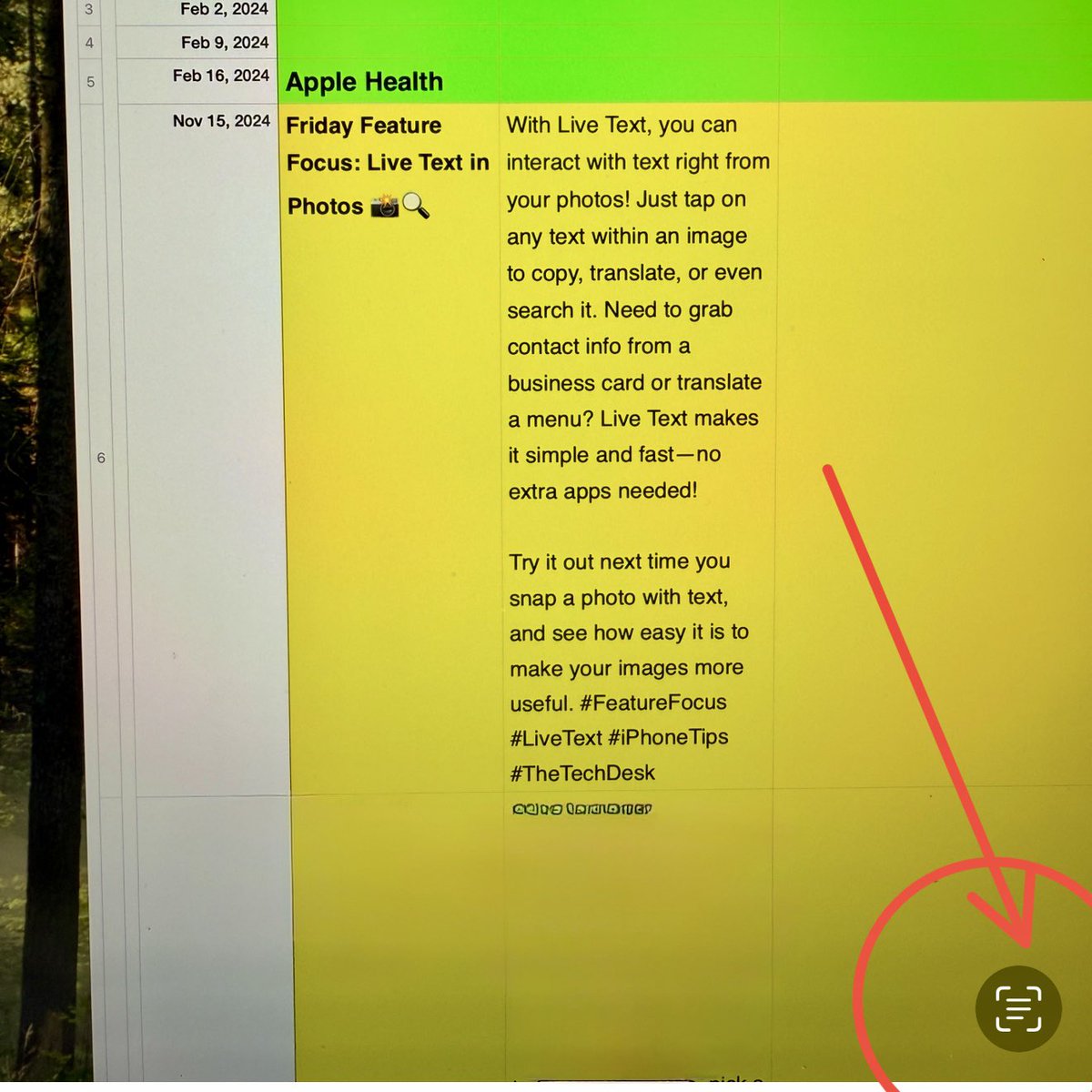 The_Tech_Desk_'s tweet image. Friday Feature Focus: Live Text 📸🔍

Interact with text in your photos! Tap the Live Text icon to copy, translate, or search text from images. Perfect for business cards, menus, and more—no extra apps needed!

Try it out and save time! #FeatureFocus #LiveText #iPhoneTips