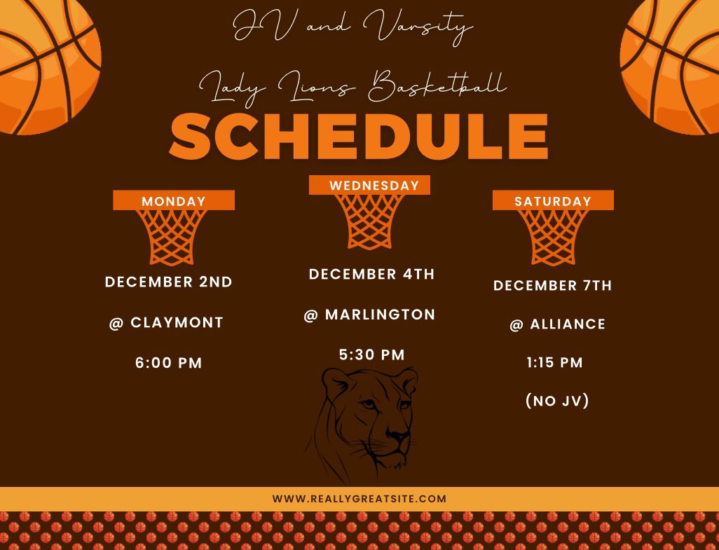 Next week’s  game schedule 😁