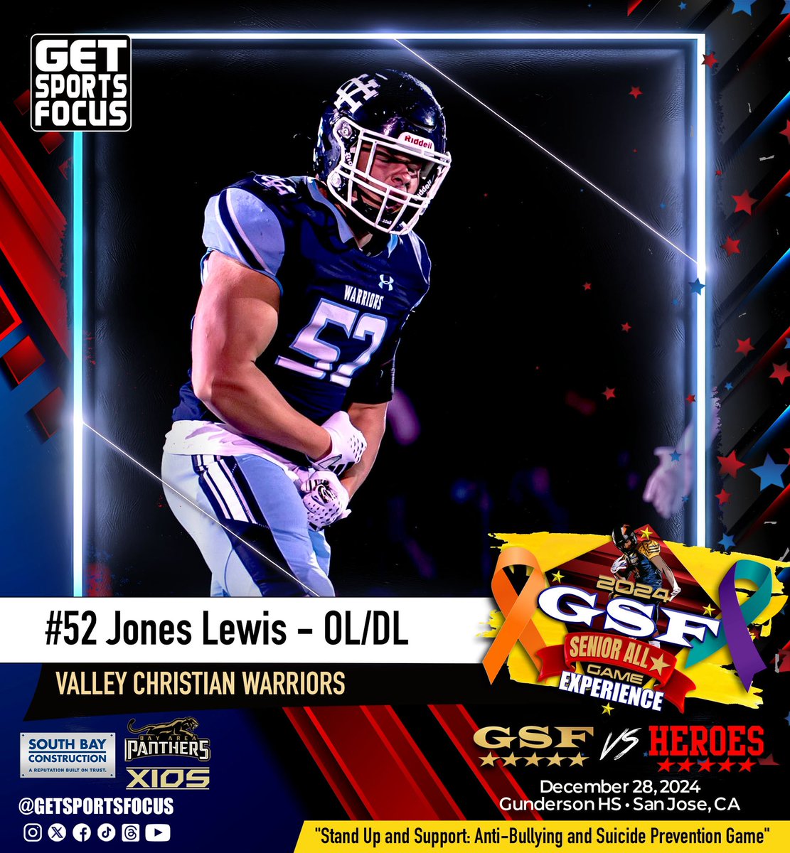 GetSportsFocus (@getsportsfocus) on Twitter photo 💫 GSF Senior All🌟 2024
<a href="/VCHSAthletics/">VCHS Athletics</a> <a href="/jonesyLewis1/">Jones Lewis</a>
Dec. 28th • Gunderson HS, San Jose
🟧🟩🟦”Stand Up and Support:
Anti-Bullying and Suicide Prevention Game”
✅ Follow <a href="/GetSportsFocus/">GetSportsFocus</a> 💫 GSF Senior All🌟 2024
<a href="/VCHSAthletics/">VCHS Athletics</a> <a href="/jonesyLewis1/">Jones Lewis</a>
Dec. 28th • Gunderson HS, San Jose
🟧🟩🟦”Stand Up and Support:
Anti-Bullying and Suicide Prevention Game”
✅ Follow <a href="/GetSportsFocus/">GetSportsFocus</a>
