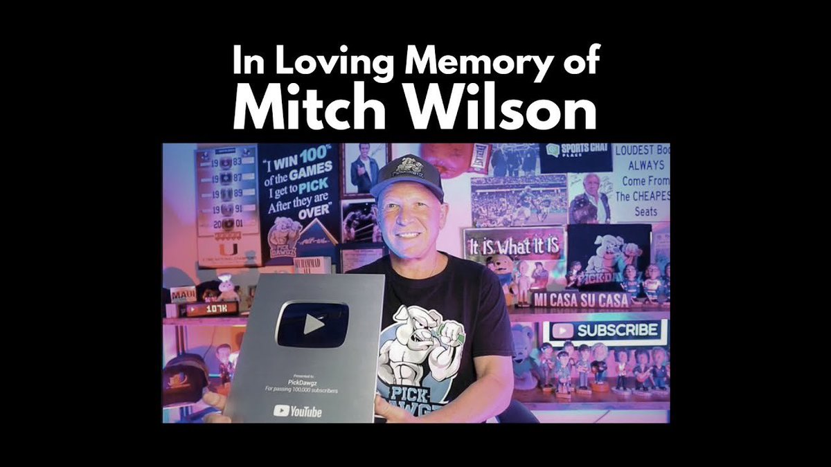 PickDawgz's tweet image. A Message To Our Pick Dawgz Family: In Loving Memory of Mitch Wilson

youtu.be/Ja26FA-b394
