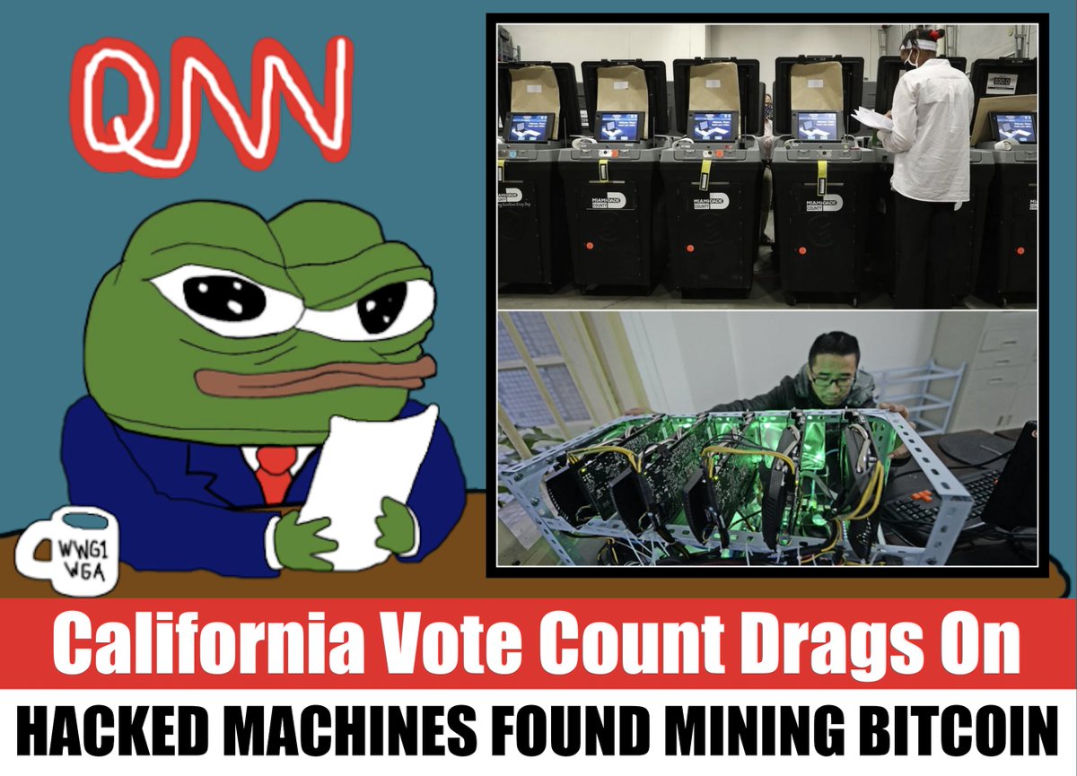 🚨BREAKING FROM QNN🚨

CALIFORNIA VOTE COUNT STILL DRAGS ON.

VOTING MACHINES DISCOVERED WITH SUSPICIOUS COMPONENTS WERE FOUND TO HAVE BEEN MINING #BITCOIN.

#CaliforniaElections #Bitcoin #QNN #VoteCount