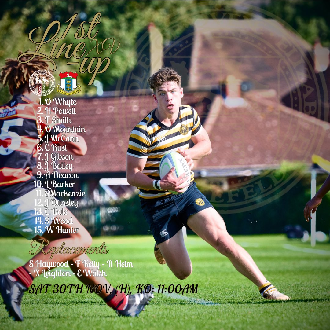 Our 1st XV face Hymers College tomorrow in their last fixture before Wednesday's Cup Quarter Final. They're looking to keep their unbeaten Saturday streak alive—here's your 1st XV squad! 💪 #MadeinQEGS  <a href="/NextGenXV/">NextGenXV</a>