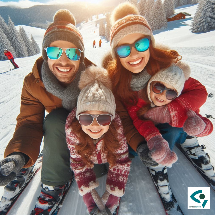ContacVision's tweet photo. ☃
Se acerca la temporada de #nieve y ya sabéis que disfrutar de la #montaña puede causar lesiones oculares, principalmente debido a su alta reflectividad de los #rayosultravioleta (UV)
😎
Que no os falten👪unas unas #gafasdesol adecuadas.
#contacvision #zasvision #VicenteRoda https://t.co/MFUKeKLALb