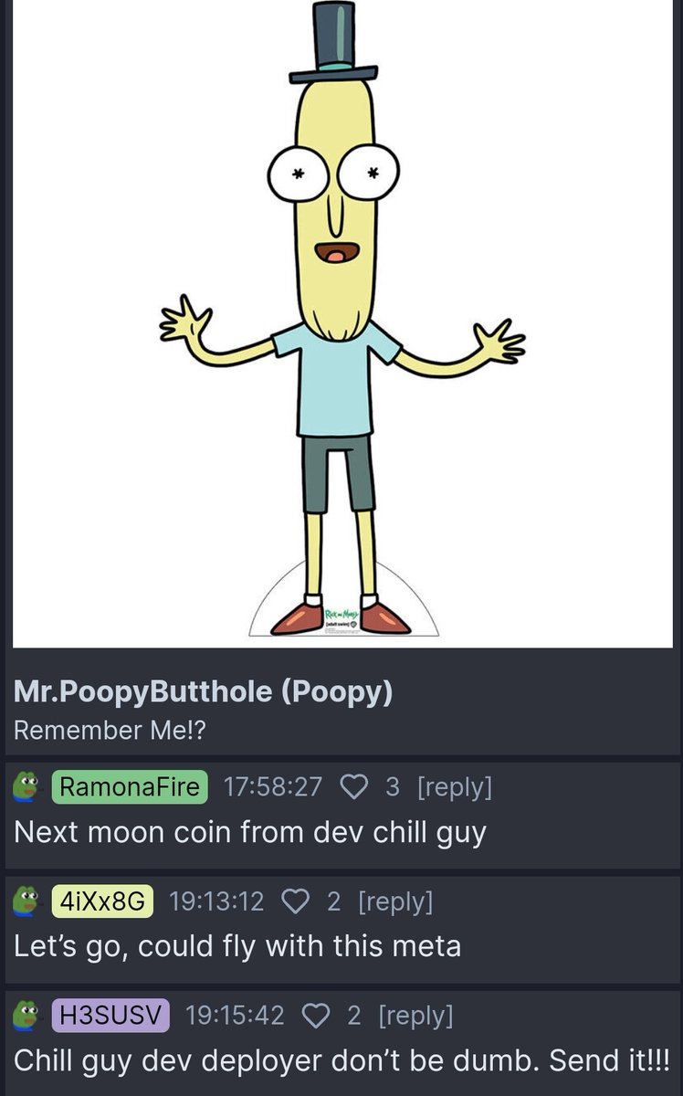 zeozuko's tweet image. brooooooo chillguy dev just dropped $poopy!!!!

200k mc already!