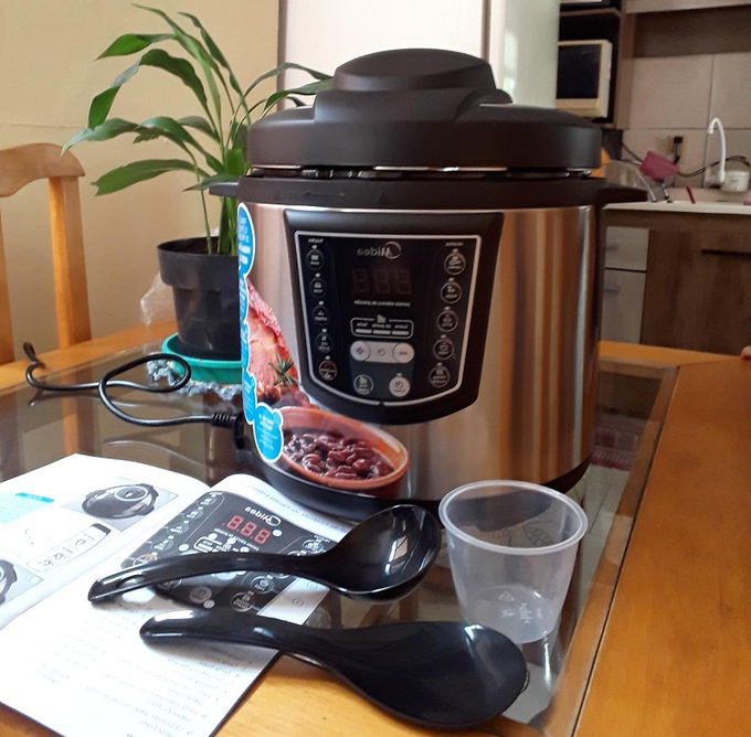 Panela de Pressão Elétrica 6L Digital, Inox/Preto, 110v, Midea