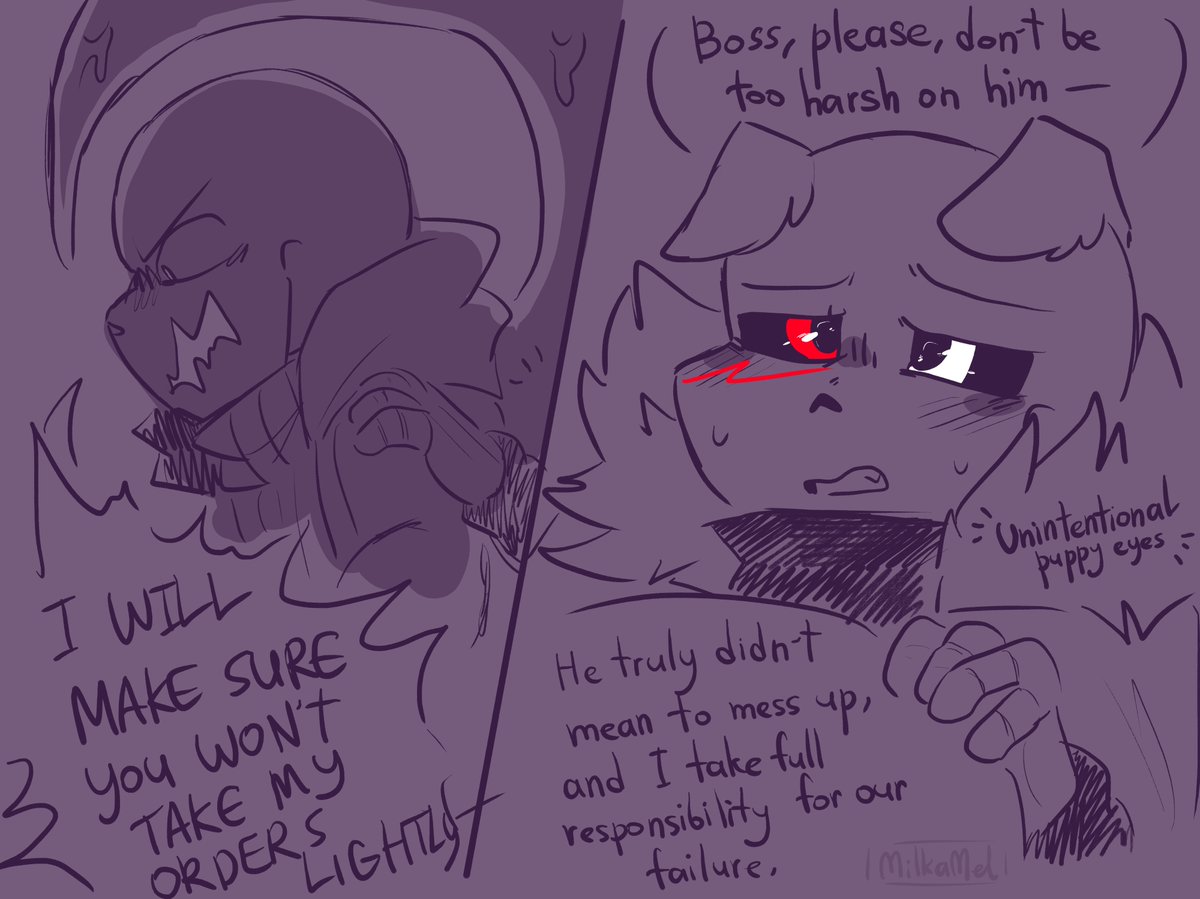 milkamel_'s tweet image. A knight in shining armor came to help 💞💜 (This is incredibly lazy and rushed so don't judge lol)
#killersans #nightmaresans #crosssans