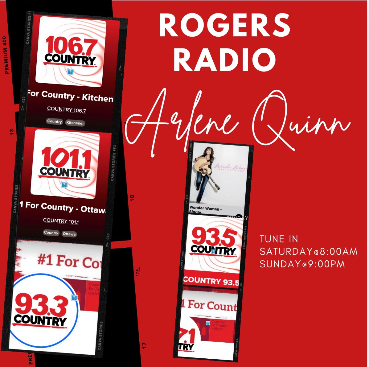 Tune in to CKBY Country 101.1fm (locally) and all Rogers Country radio stations across Canada this weekend! They will be featuring my new music. I am so grateful to Rogers media for their support! ❤️❤️

#canadianmusician #singersongwriter #goals2024 #canadianradio #canadianartist