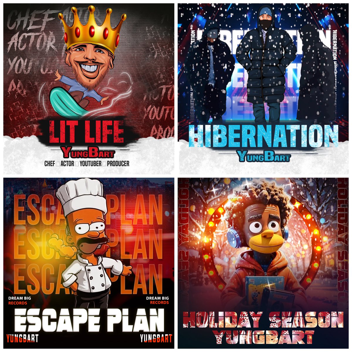 YungBartTweets's tweet image. My graphic designer never misses. 4 Beat tapes all designed by @C_Solutionslab 🎨 🐐