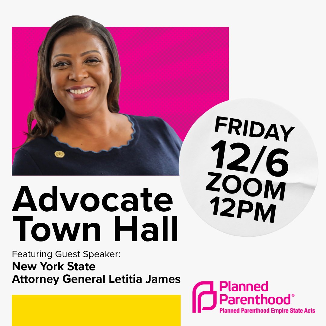 One week from today! Join us in community on Friday, December 6th at 12 pm for a virtual town hall to look ahead at what comes next for New Yorkers in the fight for reproductive freedom and equality for all! This gathering is open to all. bit.ly/418zzhN