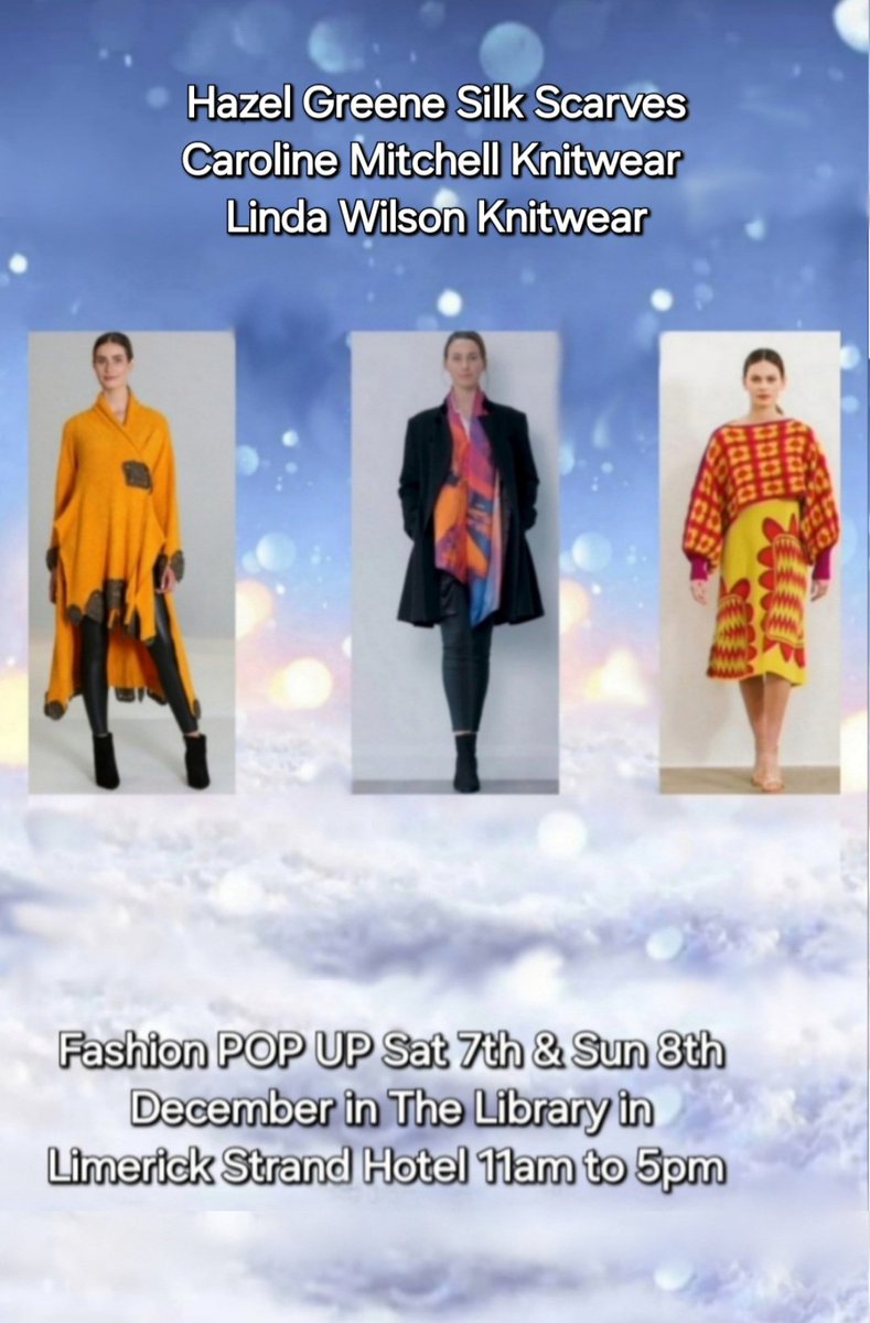 I don't do #blackfriday #cybermonday or #supertuesday 🤣 or any of those mad things  - but I AM doing a #POPUP on 7th &amp; 8th December in <a href="/LimerickStrand/">LimerickStrand Hotel</a> with the fabulous <a href="/LindaWilsonKnit/">LindaWilsonKnitwear</a> &amp; <a href="/HazelGreene_/">Hazel Greene</a>  💗💗💗
 Pop in and #treatyourself or do some #christmasshopping 🎁