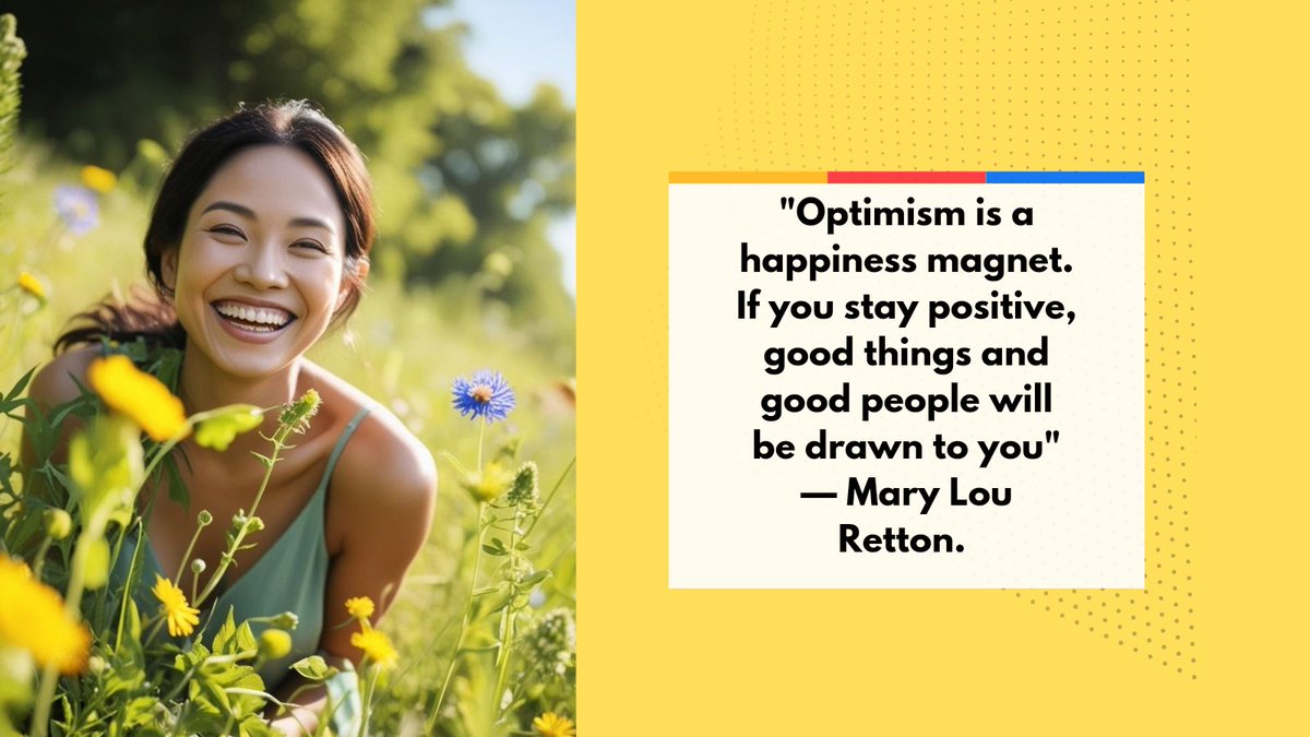 "Optimism is a happiness magnet. If you stay positive, good things and good people will be drawn to you" ~ Mary Lou Retton. 

#positivity 
#optimism 
#mindset