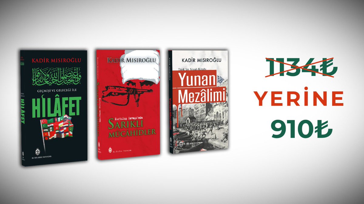 Muazzez davamızın kılıçlaşan kalemi Üstad Kadir Mısıroğlu'nun mühim eserlerinden;

Kurtuluş Savaşı’nda Sarıklı Mücâhidler

Geçmişi ve Geleceği ile Hilâfet

Yunan Mezâlimi

Yeniden Basıldı!

Sınırlı sayıda basılan eserleri tükenmeden sipariş edin!

🔗  osivkitap.org.tr/hilafet---sari…