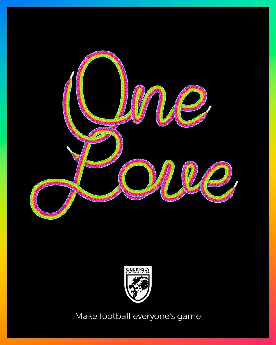 🏳️‍🌈🏳️‍🌈🏳️‍🌈

Guernsey Football Club are proud to back the Rainbow Laces campaign this weekend to promote LGBTQ+ inclusion in football.

Tomorrow, our captain will wear rainbow-coloured armband, with Rainbow Laces branding.

Make football everyone's game 🌈