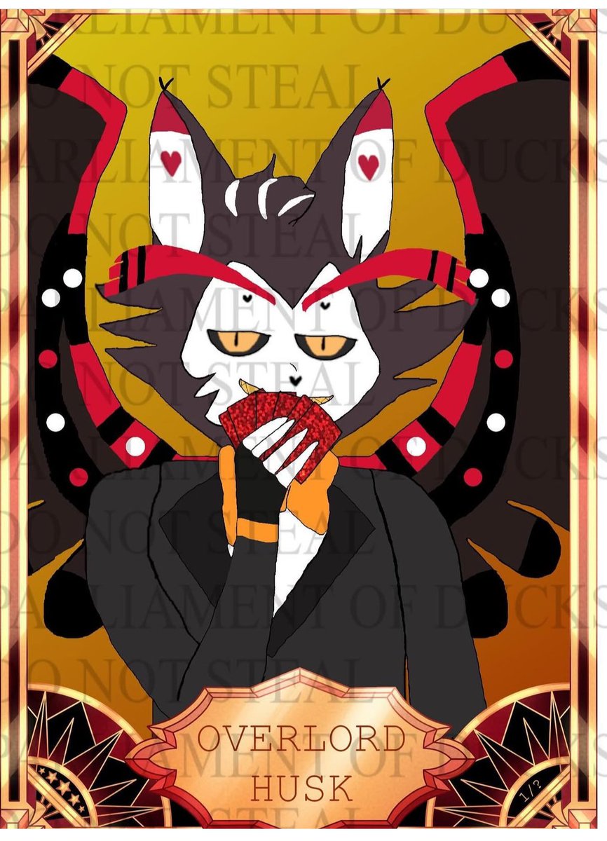 Husk Card concept; comment if your interested in this fan card
Red Holo foil for the cards
<a href="/VivziePop/">Vivienne Medrano 💖</a> 
#husk #HazbinHotel #HazbinHotelHusk #HazbinHotelFanart #OverlordHusk #Husker #vivziepop #TradingCards