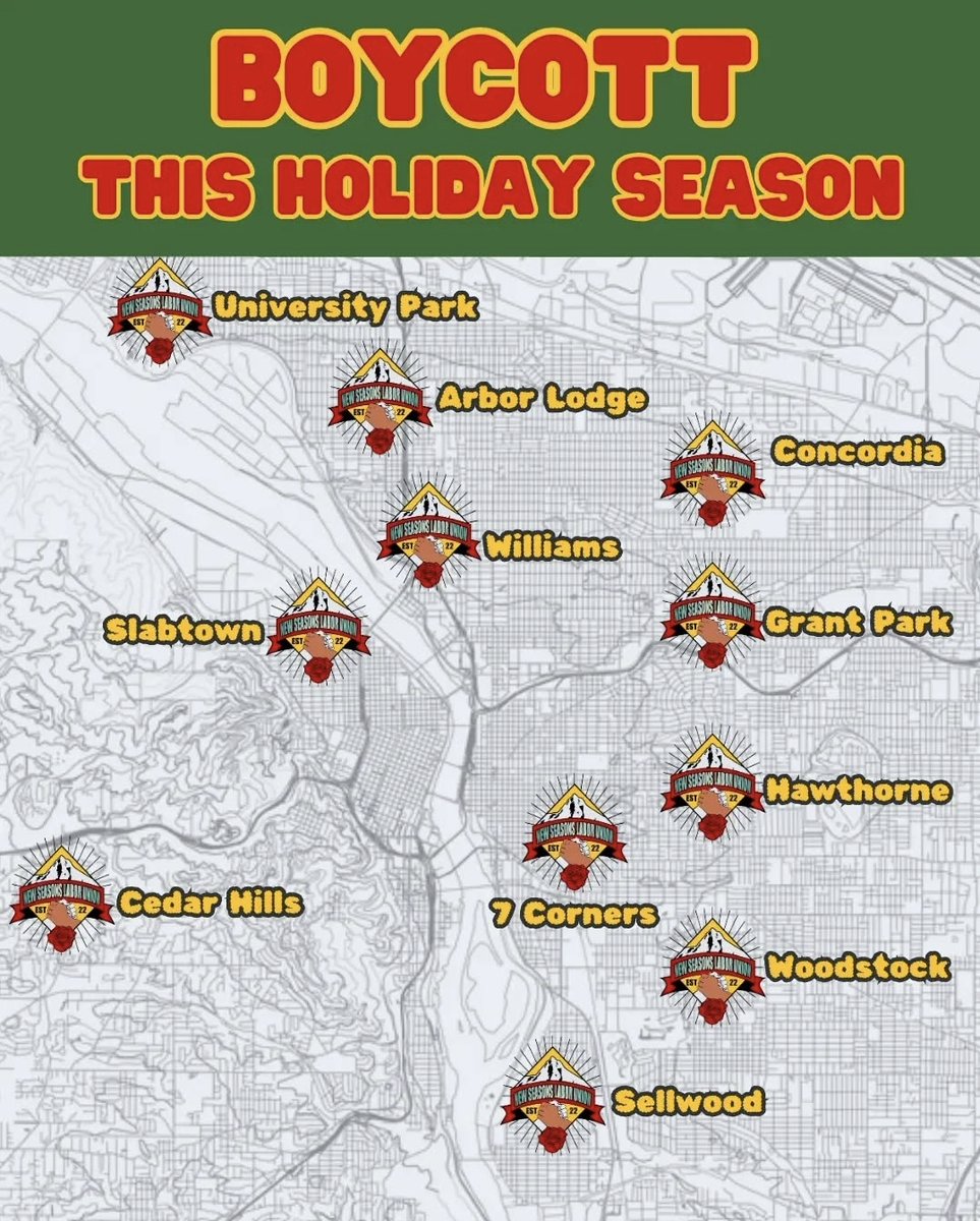 After their successful one-day strike on the 27th, the New Seasons Labor Union is calling for a customer boycott of all locations for the rest  of the holiday season. Please shop elsewhere to help support their  contract negotiation efforts. 
<a href="/NSLU_PDX/">New Seasons Labor Union</a> 
#UnionStrong