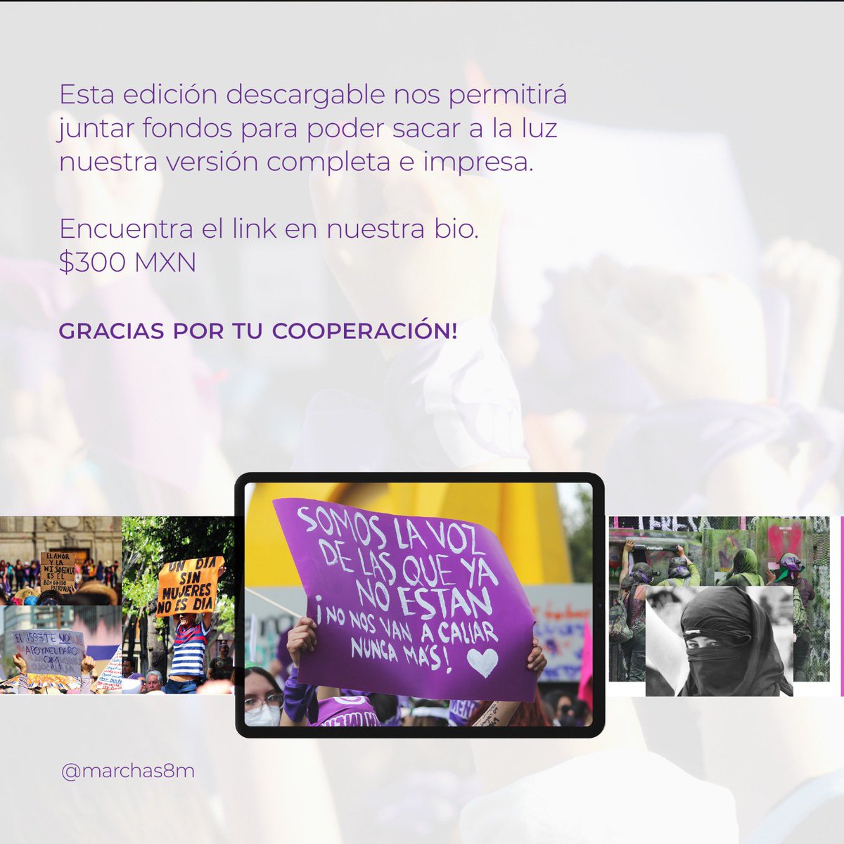 Salió nuestro #ebook, una versión corta de “Estampas de resistencia: 5 años de marchas feministas”. Buscamos que se conozca nuestro proyecto y recaudar fondos para poder lanzar nuestro 1º tiraje. ¿Me ayudan con RT? Si gustan apoyar acá el link 🔗

pixelmedia4.com/producto/estam…