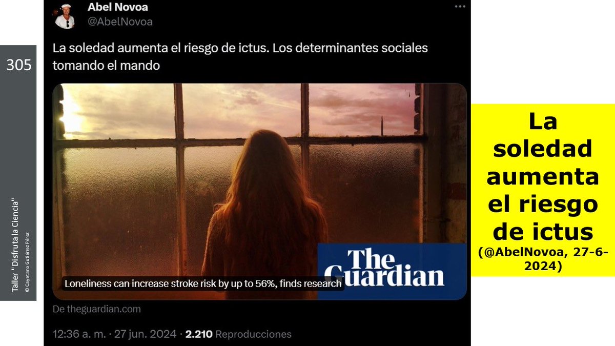La soledad
aumenta el riesgo de ictus
(<a href="/AbelNovoa/">Abel Novoa</a>, 27-6-2024)