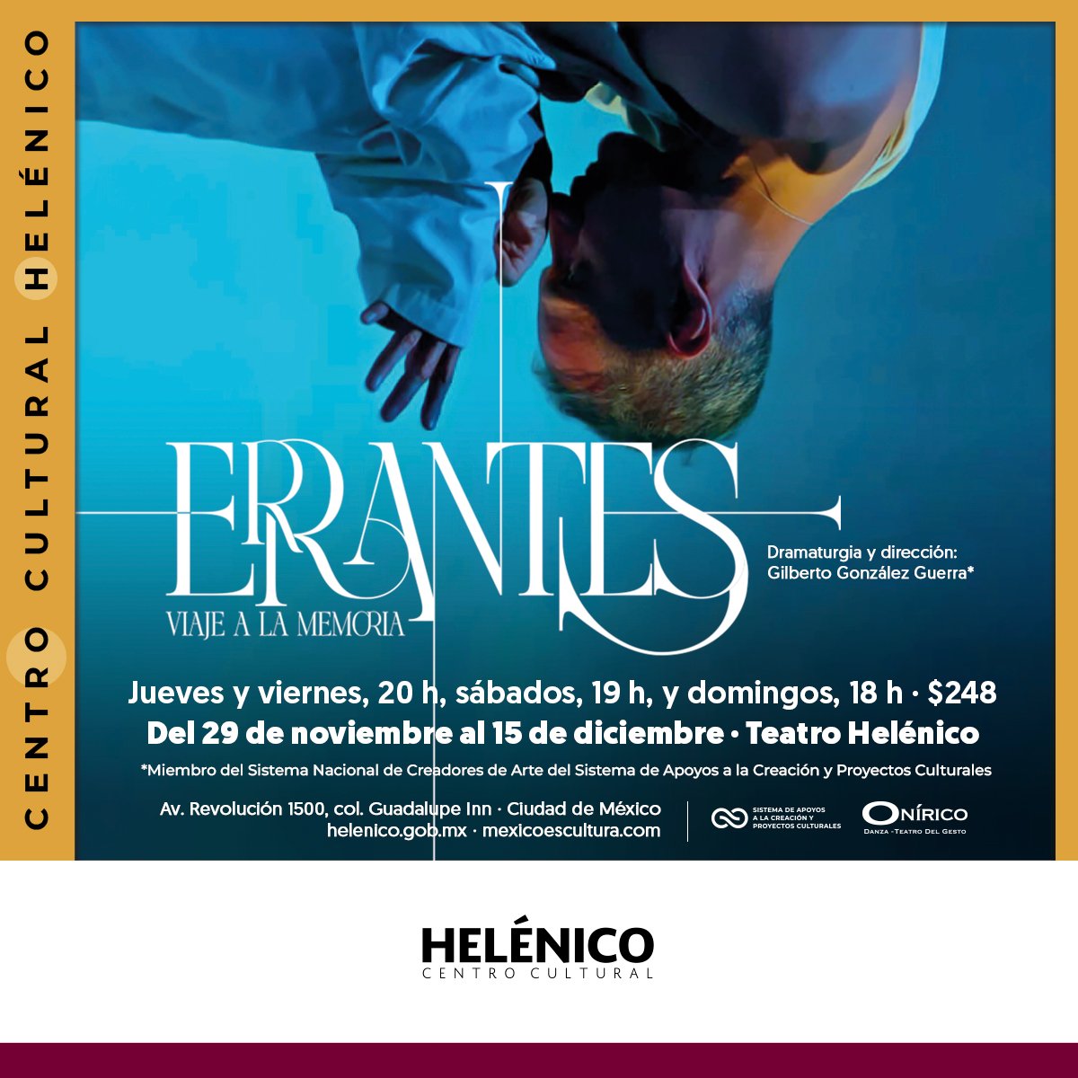 CulturaTeatral_'s tweet photo. Les tengo pases para el estreno de #ERRANTES VIAJE EN LA MEMORIA.
La función es hoy a las 8pm. en el @Helenico
¡Manda captura de pantalla de que nos sigues en YouTube, junto con tu nombre completo! https://t.co/O7mnU5MSW4