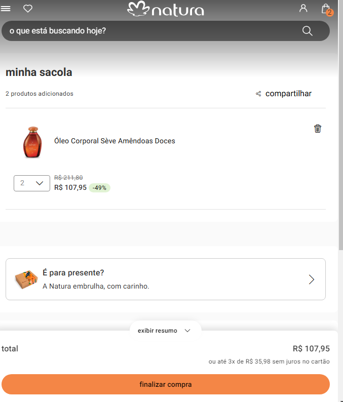 ACheirosinha's tweet photo. 🌸 #CheirinhoDoDia 🌸
🌻Óleo Corporal Sève Amêndoas Docesg💧
💐Pele macia com toque sensual e misterioso.🌼#Natura
🪻Apenas 2x de R$ 31,75 sem juros
✂️ e ainda Cupom [BABY ] 15 % OFF  
https://t.co/I5xQcKWeN8 https://t.co/OPrfvXTgcL