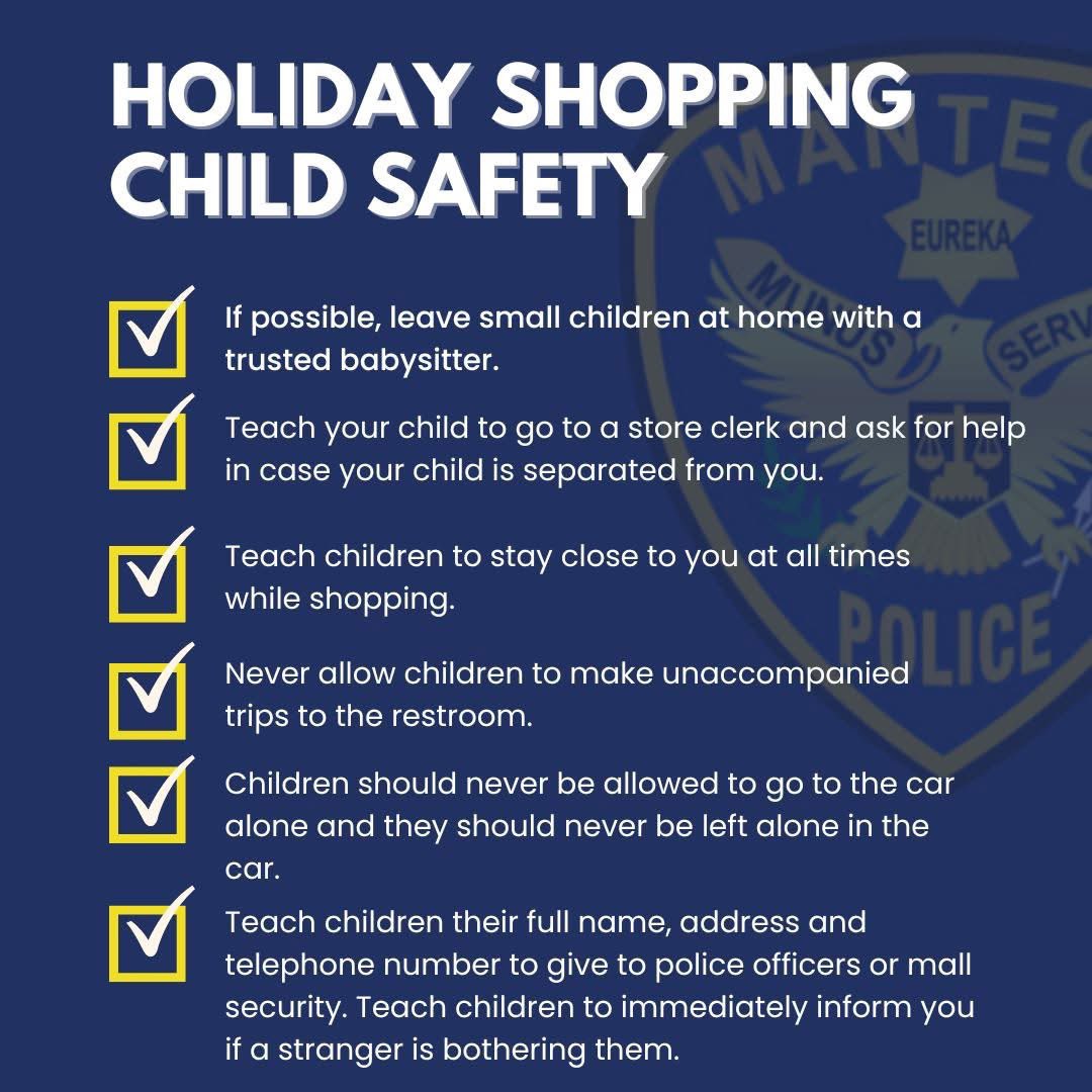 Happy Black Friday! If you're taking your kiddos with you today, note some of these essential safety tips to ensure your kids stay safe while shopping. 

Together, let's make this season merry, bright, and secure! Remember to report suspicious activity.